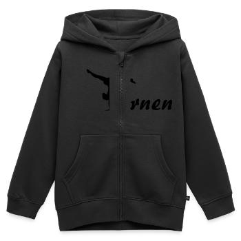 Turnen, Turnerin - Kinder Premium Organic Zip Hoodie - Schwarz - Vorne - AI Model Kid Male (0cm)