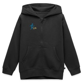 Agility Hundesport Gassi Hund - Kinder Premium Organic Zip Hoodie - Schwarz - Vorne - AI Model Kid Male (0cm)