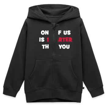 plus intelligent - Sweat Premium à capuche zippé enfant bio - noir - Devant - AI Model Kid Male (0cm)
