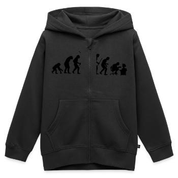 evolution - Kinder Premium Organic Zip Hoodie - Schwarz - Vorne - AI Model Kid Male (0cm)
