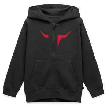 bull head 's head - Kids Premium Organic Zip-up Hoodie - black - Front - AI Model Kid Male (0cm)