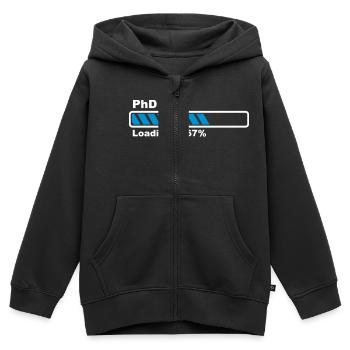 PhD barre loading - Sweat Premium à capuche zippé enfant bio - noir - Devant - AI Model Kid Male (0cm)