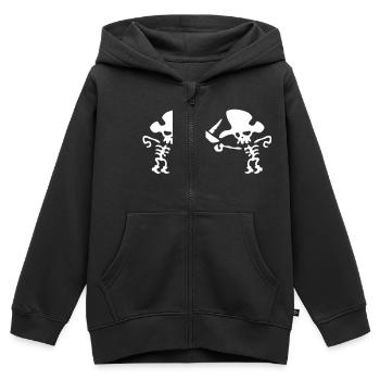 Pirate avec sabres croisés / Pirates avec - Sweat Premium à capuche zippé enfant bio - noir - Devant - AI Model Kid Male (0cm)