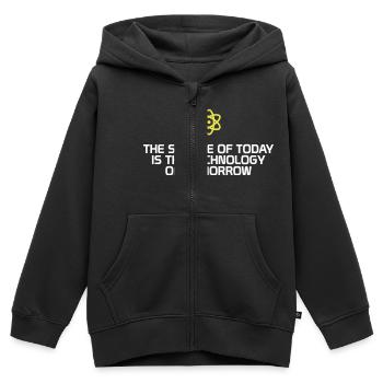La science. La science. cadeau - Sweat Premium à capuche zippé enfant bio - noir - Devant - AI Model Kid Male (0cm)