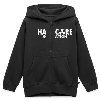 harcore generation / hard core generation - Sweat Premium à capuche zippé enfant bio - noir - Devant - AI Model Kid Male (0cm)