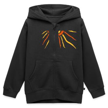 Sonne - Kinder Premium Organic Zip Hoodie - Schwarz - Vorne - AI Model Kid Male (0cm)