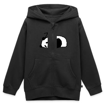 panda dort sieste dormir - Sweat Premium à capuche zippé enfant bio - noir - Devant - AI Model Kid Male (0cm)