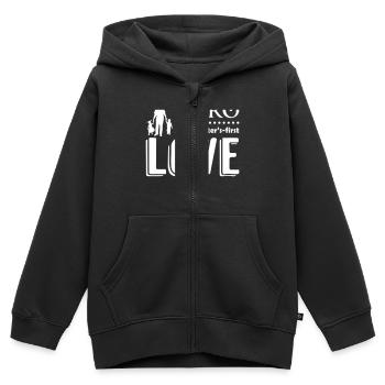Dad a son s first hero a daugther s first love - Kinder Premium Organic Zip Hoodie - Schwarz - Vorne - AI Model Kid Male (0cm)
