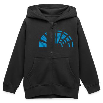 demi-cercle balken musique bruyante mixe table de mixage forme - Sweat Premium à capuche zippé enfant bio - noir - Devant - AI Model Kid Male (0cm)