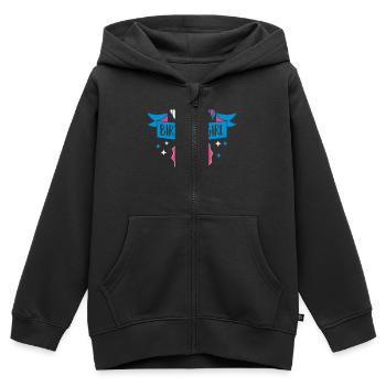 Birthday Girl - eight Years old - Sweat Premium à capuche zippé enfant bio - noir - Devant - AI Model Kid Male (0cm)