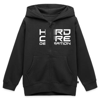 Hardcore Generation II - Sweat Premium à capuche zippé enfant bio - noir - Devant - AI Model Kid Male (0cm)