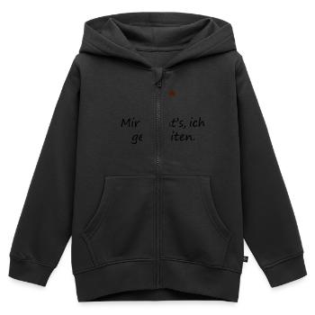 Reiten Reitsport Pferdesprüche Reitersprüche Pferd - Kinder Premium Organic Zip Hoodie - Schwarz - Vorne - AI Model Kid Male (0cm)