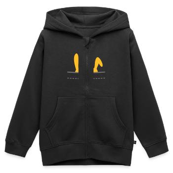 Je t'aime j'aime toi petite amie petit ami - Sweat Premium à capuche zippé enfant bio - noir - Devant - AI Model Kid Male (0cm)