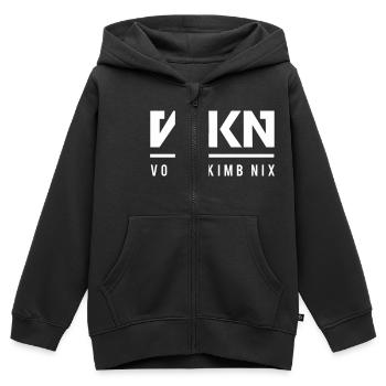 VO NIX KIMB NIX - Kinder Premium Organic Zip Hoodie - Schwarz - Vorne - AI Model Kid Male (0cm)