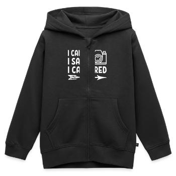 I Came I Saw I Captured - Kinder Premium Organic Zip Hoodie - Schwarz - Vorne - AI Model Kid Male (0cm)