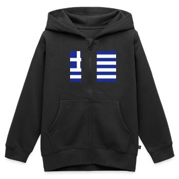 Griechenland - Kinder Premium Organic Zip Hoodie - Schwarz - Vorne - AI Model Kid Male (0cm)