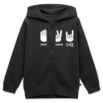 Papier Rock Schere - Kinder Premium Organic Zip Hoodie - Schwarz - Vorne - AI Model Kid Male (0cm)