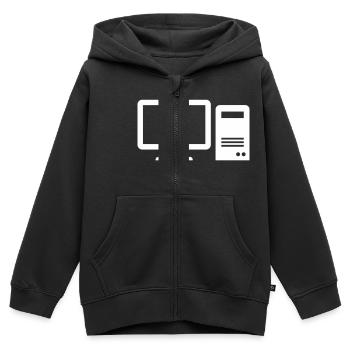 Computer - Kinder Premium Organic Zip Hoodie - Schwarz - Vorne - AI Model Kid Male (0cm)