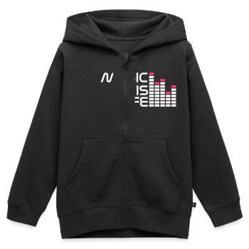 music is life equalizer r DE - Kinder Premium Organic Zip Hoodie - Schwarz - Vorne - AI Model Kid Male (0cm)