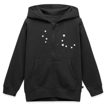 signe du zodiaque Vierge - Sweat Premium à capuche zippé enfant bio - noir - Devant - AI Model Kid Male (0cm)