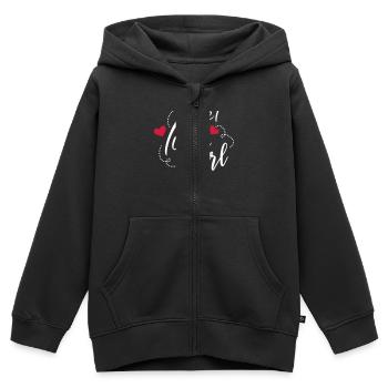 Sweet Girl Süsses Mädchen Niedlich - Kinder Premium Organic Zip Hoodie - Schwarz - Vorne - AI Model Kid Male (0cm)