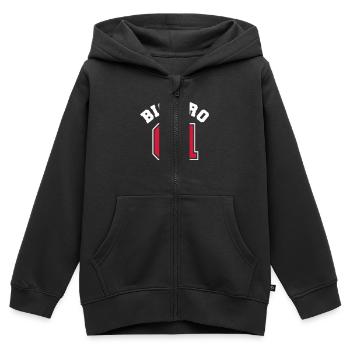 Big Bro 01 - Big Brother - Kinder Premium Organic Zip Hoodie - Schwarz - Vorne - AI Model Kid Male (0cm)