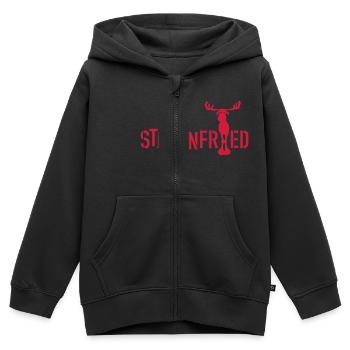 Størenfried (Elch) - Kinder Premium Organic Zip Hoodie - Schwarz - Vorne - AI Model Kid Male (0cm)