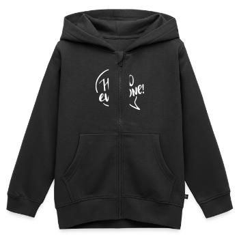 Hello Hallo Willkomen Everyone Baby Kinder - Kinder Premium Organic Zip Hoodie - Schwarz - Vorne - AI Model Kid Male (0cm)