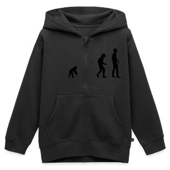 Evolution - Kinder Premium Organic Zip Hoodie - Schwarz - Vorne - AI Model Kid Male (0cm)