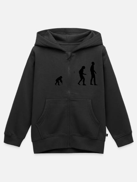 Evolution - Kinder Premium Organic Zip Hoodie - Schwarz