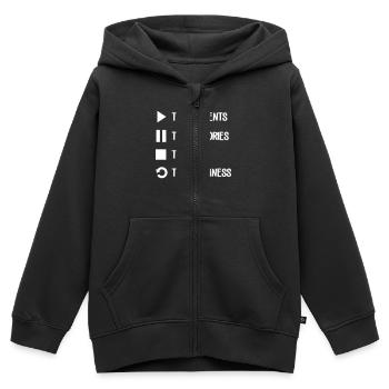 Play Pause Stop Repeat Music - Kinder Premium Organic Zip Hoodie - Schwarz - Vorne - AI Model Kid Male (0cm)