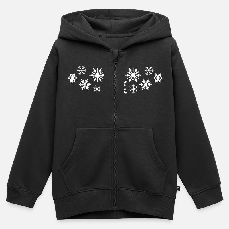 flockewinter - Sweat Premium à capuche zippé enfant bio - noir