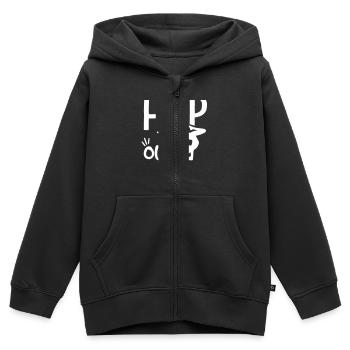 Warning i might flip out yoga gym - Kinder Premium Organic Zip Hoodie - Schwarz - Vorne - AI Model Kid Male (0cm)