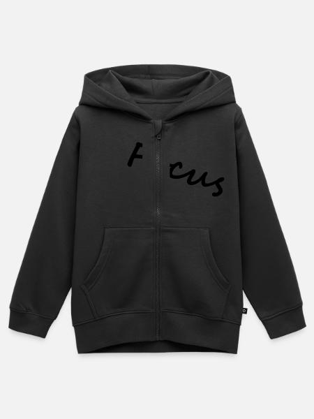 Focus - Kinder Premium Organic Zip Hoodie - Schwarz