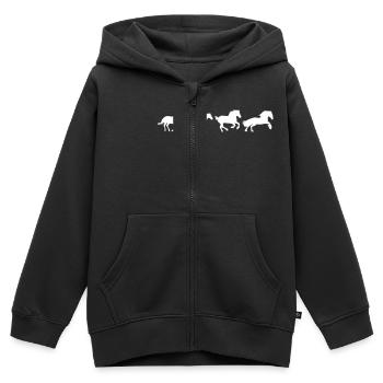 Unterhaltung Pferd Pferde horse4 - Kinder Premium Organic Zip Hoodie - Schwarz - Vorne - AI Model Kid Male (0cm)