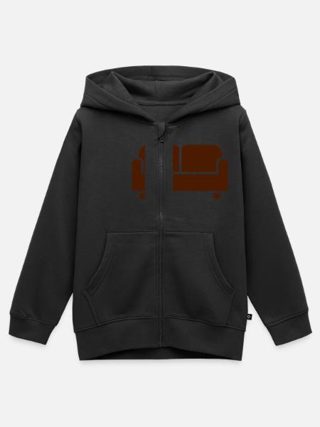 Sofa - Kinder Premium Organic Zip Hoodie - Schwarz