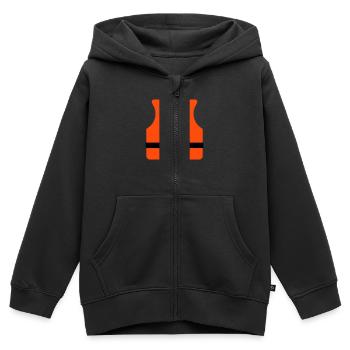 ★ Les couleurs du design peuvent être modifiées ★ Gilet de sauvetage - Sweat Premium à capuche zippé enfant bio - noir - Devant - AI Model Kid Male (0cm)