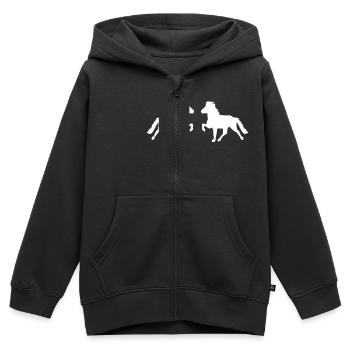 Zwei Tölter - Kinder Premium Organic Zip Hoodie - Schwarz - Vorne - AI Model Kid Male (0cm)