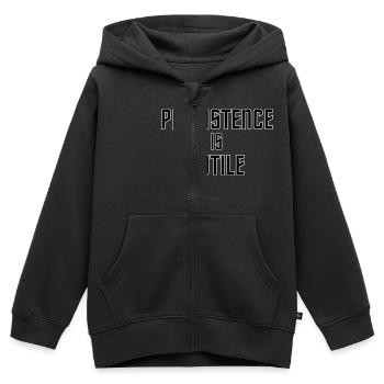 Persistenz ist sinnlos - Kinder Premium Organic Zip Hoodie - Schwarz - Vorne - AI Model Kid Male (0cm)