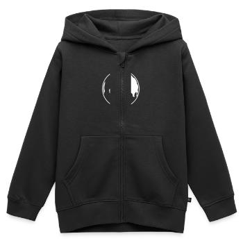 Welt - Kinder Premium Organic Zip Hoodie - Schwarz - Vorne - AI Model Kid Male (0cm)