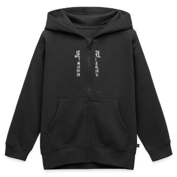Filles Jeep - Sweat Premium à capuche zippé enfant bio - noir - Devant - AI Model Kid Male (0cm)