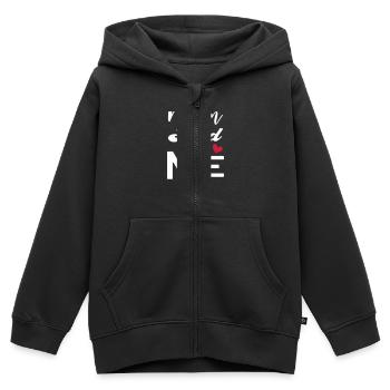 Mom Dad Love Me Mama Papa Liebe - Kinder Premium Organic Zip Hoodie - Schwarz - Vorne - AI Model Kid Male (0cm)