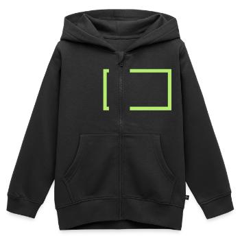 cadre pour image_2_2 - Sweat Premium à capuche zippé enfant bio - noir - Devant - AI Model Kid Male (0cm)
