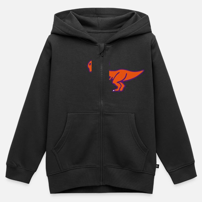 T-Rex - Kinder Premium Organic Zip Hoodie - Schwarz