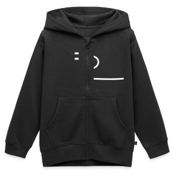 Stecker für eine Steckdose - Kinder Premium Organic Zip Hoodie - Schwarz - Vorne - AI Model Kid Male (0cm)
