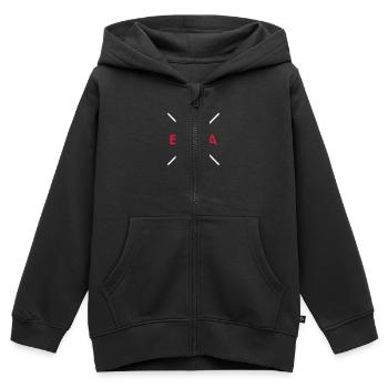 TEAM - Kinder Premium Organic Zip Hoodie - Schwarz - Vorne - AI Model Kid Male (0cm)