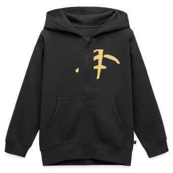 Japon - calligraphie / dessin à la plume - Sweat Premium à capuche zippé enfant bio - noir - Devant - AI Model Kid Male (0cm)