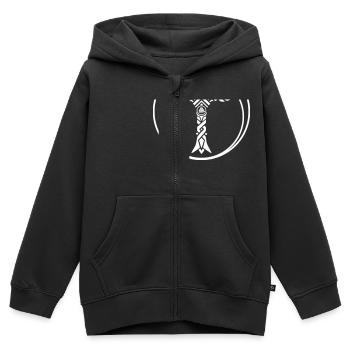 Irminsul mit Valknut - Kinder Premium Organic Zip Hoodie - Schwarz - Vorne - AI Model Kid Male (0cm)