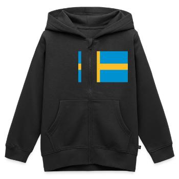 Nationalflagge von Schweden - Kinder Premium Organic Zip Hoodie - Schwarz - Vorne - AI Model Kid Male (0cm)