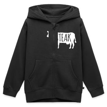 Steak - Kinder Premium Organic Zip Hoodie - Schwarz - Vorne - AI Model Kid Male (0cm)